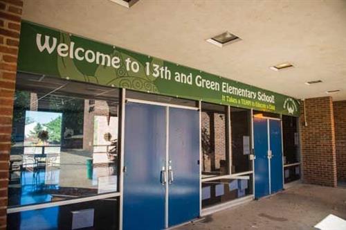 13th and green doors