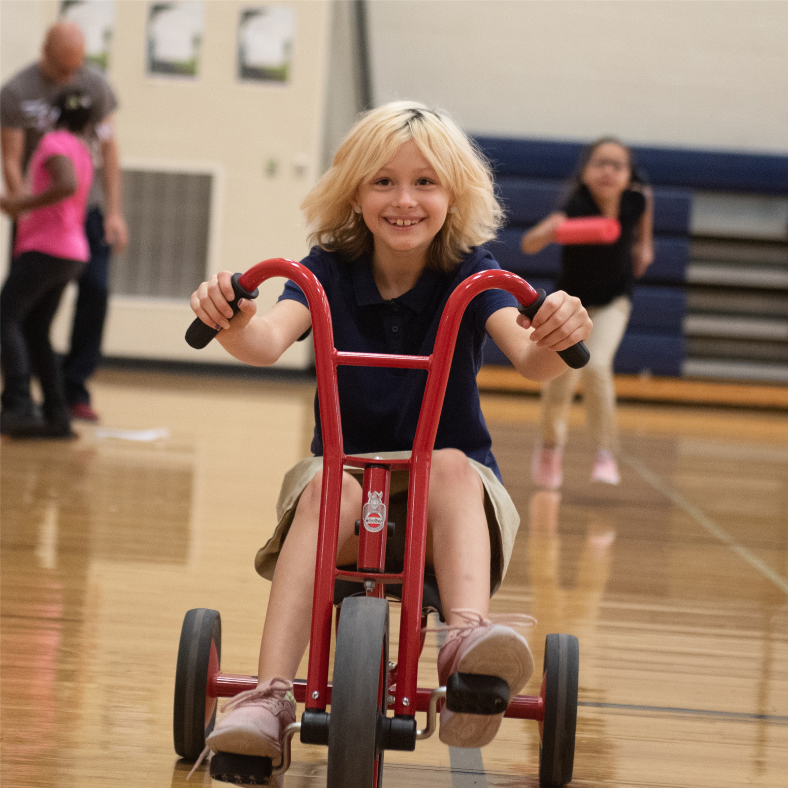 Student riding a bike