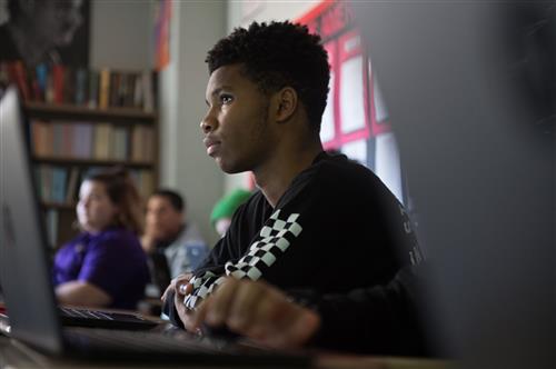 Online Report Cards - Student at Computer 
